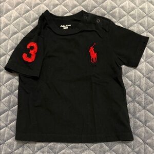 Polo by Ralph Lauren Black Tee with Red Pony & Sleeve 3